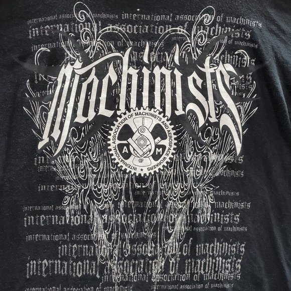 VINTAGE IAM Men Shirt 2XL Black International Association of Machinists Union - Picture 6 of 7
